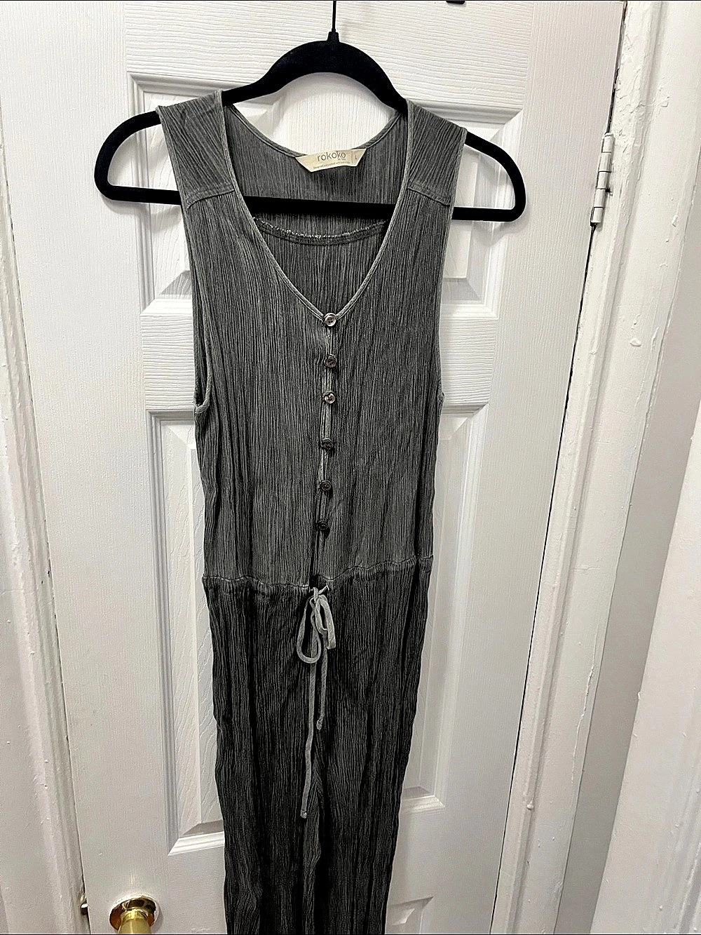 rokoko Gray Sleeveless Jumpsuit Size Large